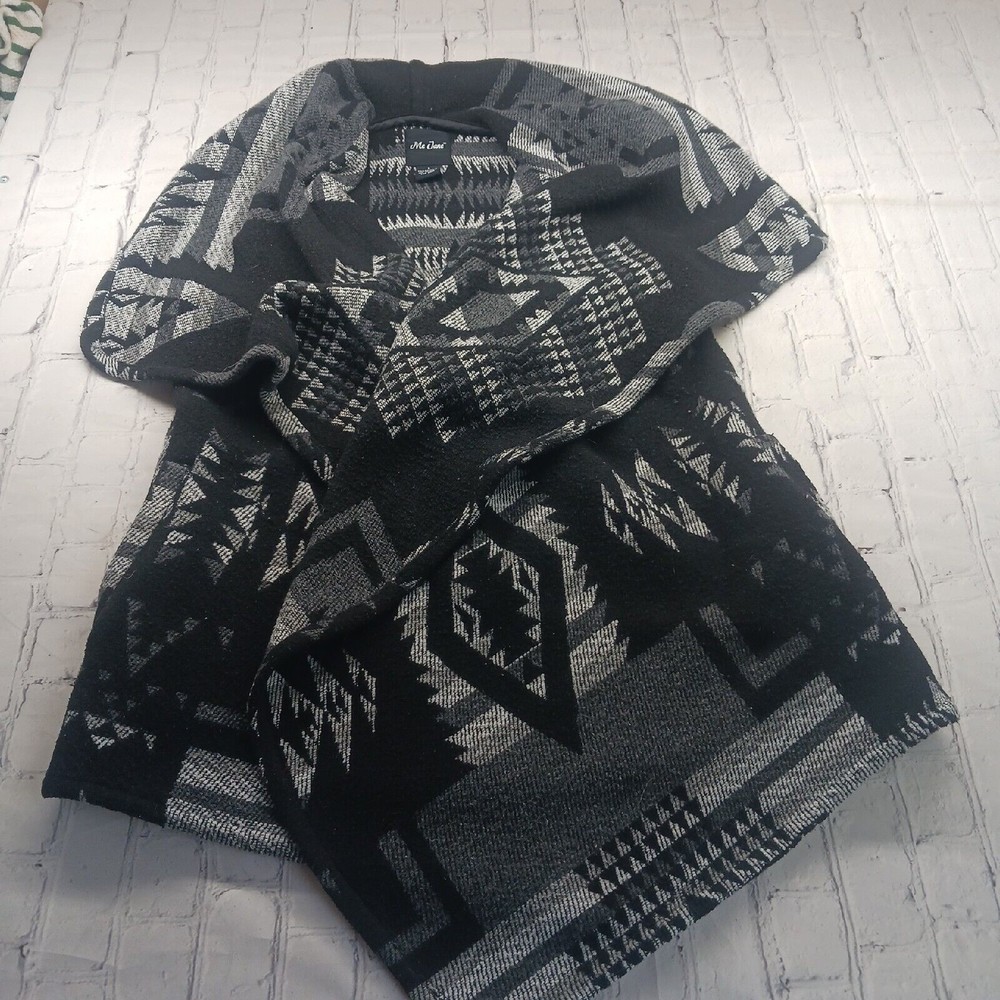 Me Jane Sherpa Collar Blanket Vest Tribal Aztec Women's Sz L Rn#57686